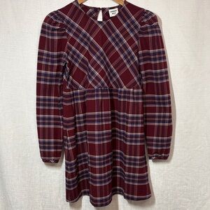 Sunday Best Plaid Long Sleeve Mini Dress — XXS — New Without Tags